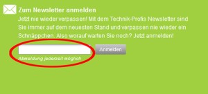 Technik Profis.de Deutschland Newsletter